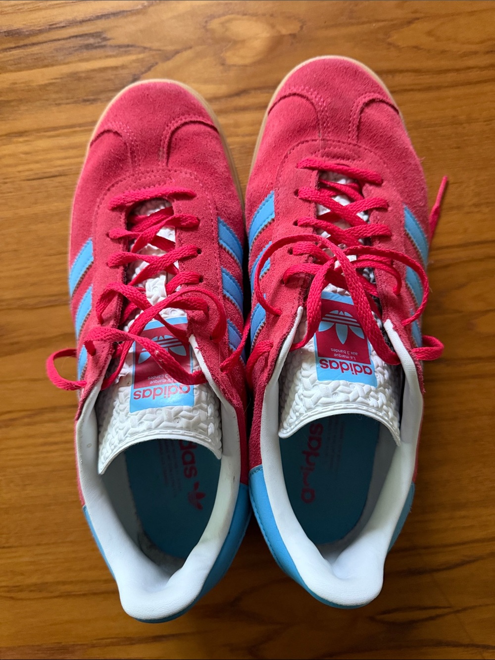 Adidas Women's Gazelle Bold Red/Blue/Gum - Picture 2 of 6